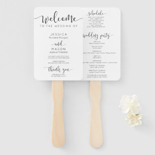 Rustiek Script Huwelijksprogramma Fan Planning Handwaaier