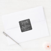 Rustiek Script Liefde is Zoet Krijtbord Bruiloft Vierkante Sticker (Envelop)