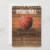 Rustiek Sinaasappel Basketbal Baby shower Kaart (Voorkant)