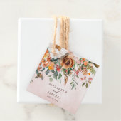 Rustiek Sinaasappel Bloemen Fall Wedding Bedankjes Labels (In situ)