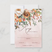 Rustiek Sinaasappel Bloemen Fall Wedding RSVP Kaartje (Voorkant)