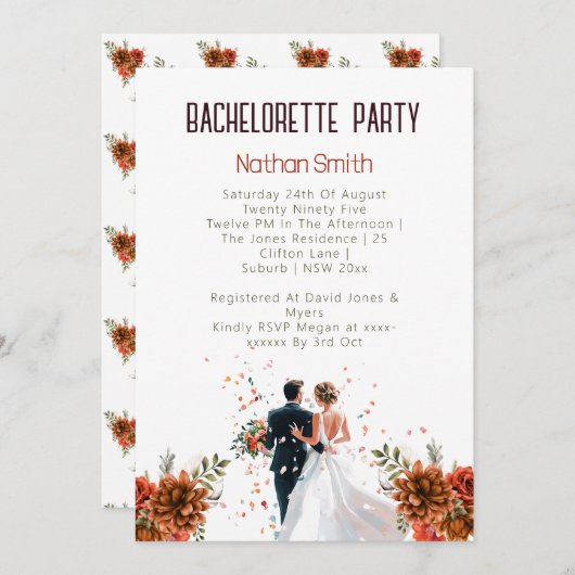 Rustiek Sinaasappel Boho zonsondergang Bachelorett Kaart (Voorkant / Achterkant)