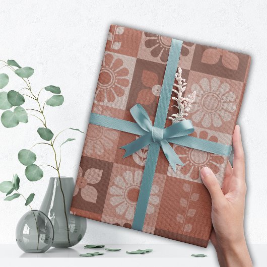Rustiek Sinaasappel Brown Burlap - Wrapping Paper Cadeaupapier