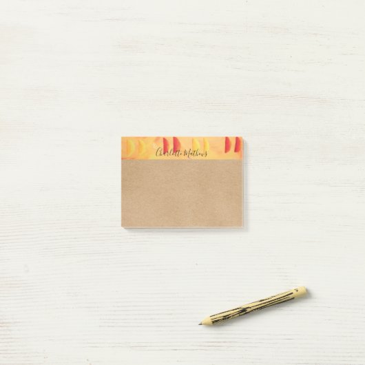 Rustiek Sinaasappel en Citrus Citrus gepersonalise Post-it® Notes (Op bureau)