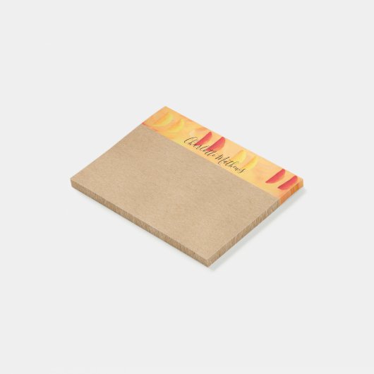 Rustiek Sinaasappel en Citrus Citrus gepersonalise Post-it® Notes (Schuin)