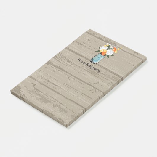 Rustiek Sinaasappel Gerber Daisy Mason Jar Persona Post-it® Notes (Schuin)