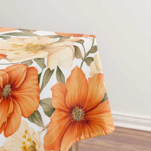 rustiek Sinaasappel herfstbloemen Tafelkleed (Voorbeeld)