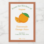 Rustiek Sinaasappel Juice Bottle Label Sticker (Enkel label)