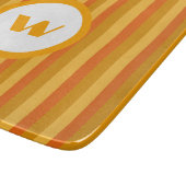 Rustiek Sinaasappel Monogram & Strepen Snijplank (Hoek)