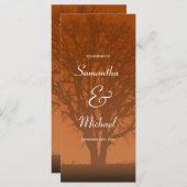 Rustiek Sinaasappel Oak Tree Wedding Programma (Voorkant / Achterkant)