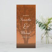 Rustiek Sinaasappel Oak Tree Wedding Programma (Staand voorkant)