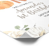 Rustiek Sinaasappel Pompoen 1e Verjaardag Welkom Poster (Hoek)