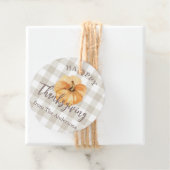 Rustiek Sinaasappel Pompoen Happy Thanksgiving Gif Bedankjes Labels (In situ)