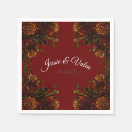 Rustiek Sinaasappel Rode Herfst Elegante bruiloft Servet