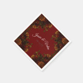 Rustiek Sinaasappel Rode Herfst Elegante bruiloft Servet (Hoek)