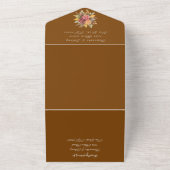 Rustiek Sinaasappel Terracotta Herfst Boho Bruilof All In One Uitnodiging (Buitenkant)