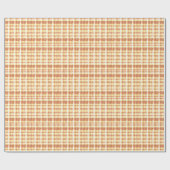 Rustiek Sinaasappel Waffle Plaid Cadeaupapier (Vlak)