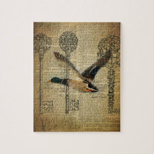 rustiek skelet sleutels western land wilde eend legpuzzel