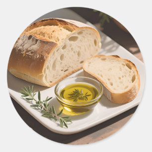 Rustiek Sourdough Brood Olijfolie Ronde Sticker
