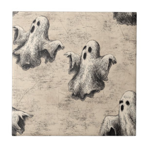 Rustiek spookpatroon tegeltje