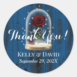 Rustiek Sprookje Roos Glazen koepel Navy Schuur Br Ronde Sticker