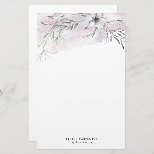 Rustiek stencil botanische briefpapier (Voorkant / Achterkant)