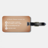 Rustiek Stijlvol Geborsteld Koper Metaal Monogramm Bagagelabel (Achterkant horizontaal)