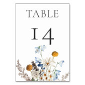 Rustiek Stoffig Blauw Wildbloemen & Daisies Bruilo Kaart (Voorkant)