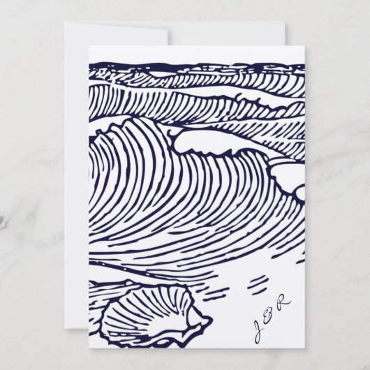 Rustiek strand bruiloft repetitie diner kaart (Achterkant)