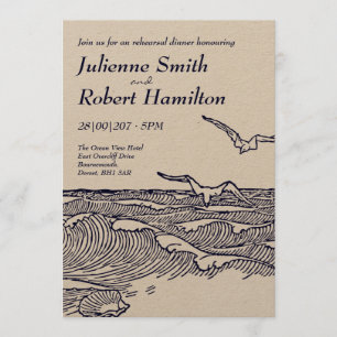 Rustiek strand bruiloft repetitie diner kaart