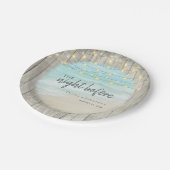 Rustiek strand bruiloft repetitie diner papieren bordje (Gekanteld)