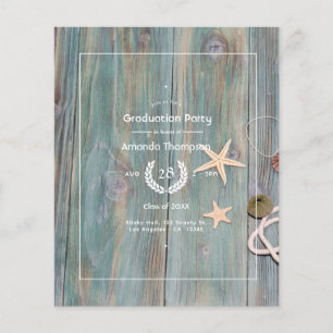 Rustiek strand nautische afstudeerfeest flyer