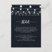 Rustiek String Lights Kalligrafie Hotel Informatiekaartje (Voorkant)