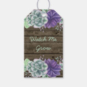 Rustiek Succulent Bekijk me Grow Baby shower Cadeaulabel (Voorkant)
