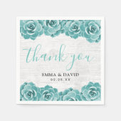 Rustiek Succulent Bloemen Elegante Lente Bruiloft Servetten (Voorkant)