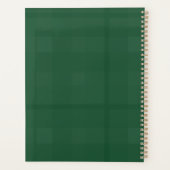 Rustiek Tartan Forest Groen Monogram Goud Planner (Achterkant)