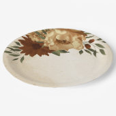 Rustiek terracotta bloemengroen papieren bordje (Gekanteld)