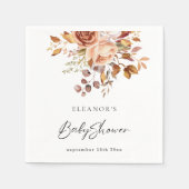 Rustiek Terracotta Bloemennaam Boho Baby shower Servet (Voorkant)