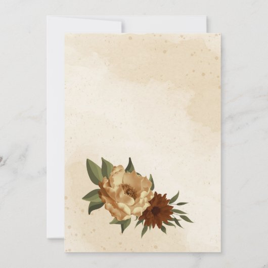 Rustiek terracotta floraal botanisch vrijgezellenf kaart (Achterkant)