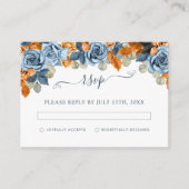 Rustiek Terracotta Marine Blauw Rust Herfst Bruilo Informatiekaartje (Voorkant)