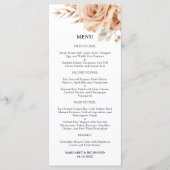 Rustiek Terracotta Roos Bloemen Trouwmenu Menu (Voorkant)