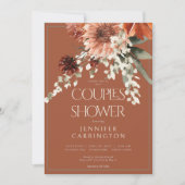 Rustiek Terracotta Rust Bloemen Koppels Douche Kaart (Voorkant)