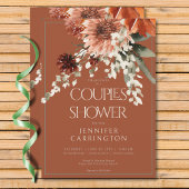 Rustiek Terracotta Rust Bloemen Koppels Douche Kaart