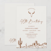 Rustiek Terracotta Western 40ste verjaardag Kaart (Voorkant / Achterkant)