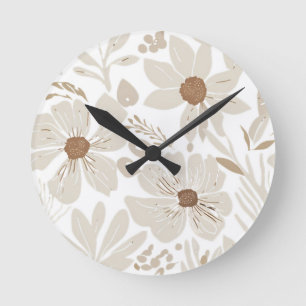 Rustiek Terracotta Wildflower Boho Eclectisch Ontw Ronde Klok