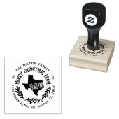 Rustiek Texas Vrolijk Kerstmis retour adres Rubberstempel (Gestempeld)