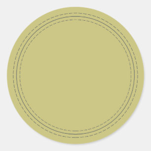 Rustiek Thuisgemaakte Eenvoudige Olijfgroene Schri Ronde Sticker