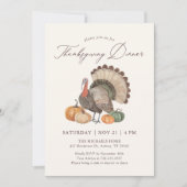 Rustiek Turkije Thanksgiving Diner Kaart (Voorkant)