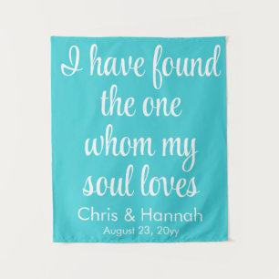 Rustiek Turkoois Blauw Trouwteken voor Ceremonie Wandkleed