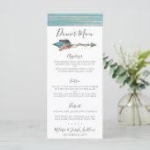 Rustiek Turquoise hout Boho Feather Diner Menu (Staand voorkant)